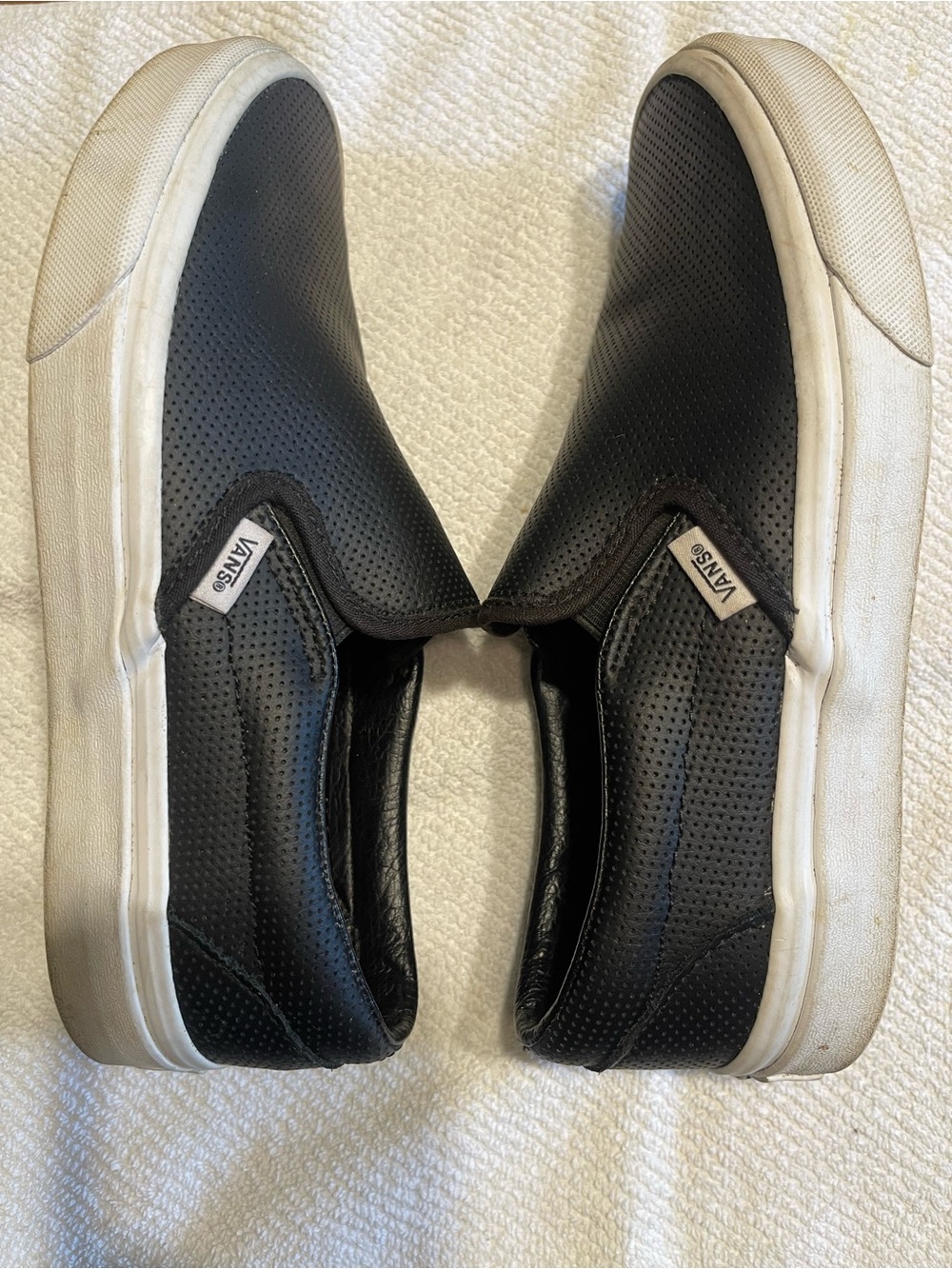 Vans Black Perforated Slip-On Sneakers
